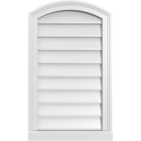 Ekena Millwork Arch Top Surface Mount PVC Gable Vent: Functional, w/ 2"W x 2"P Brickmould Sill Frame, 18"W x 30"H GVPAR18X3003SF